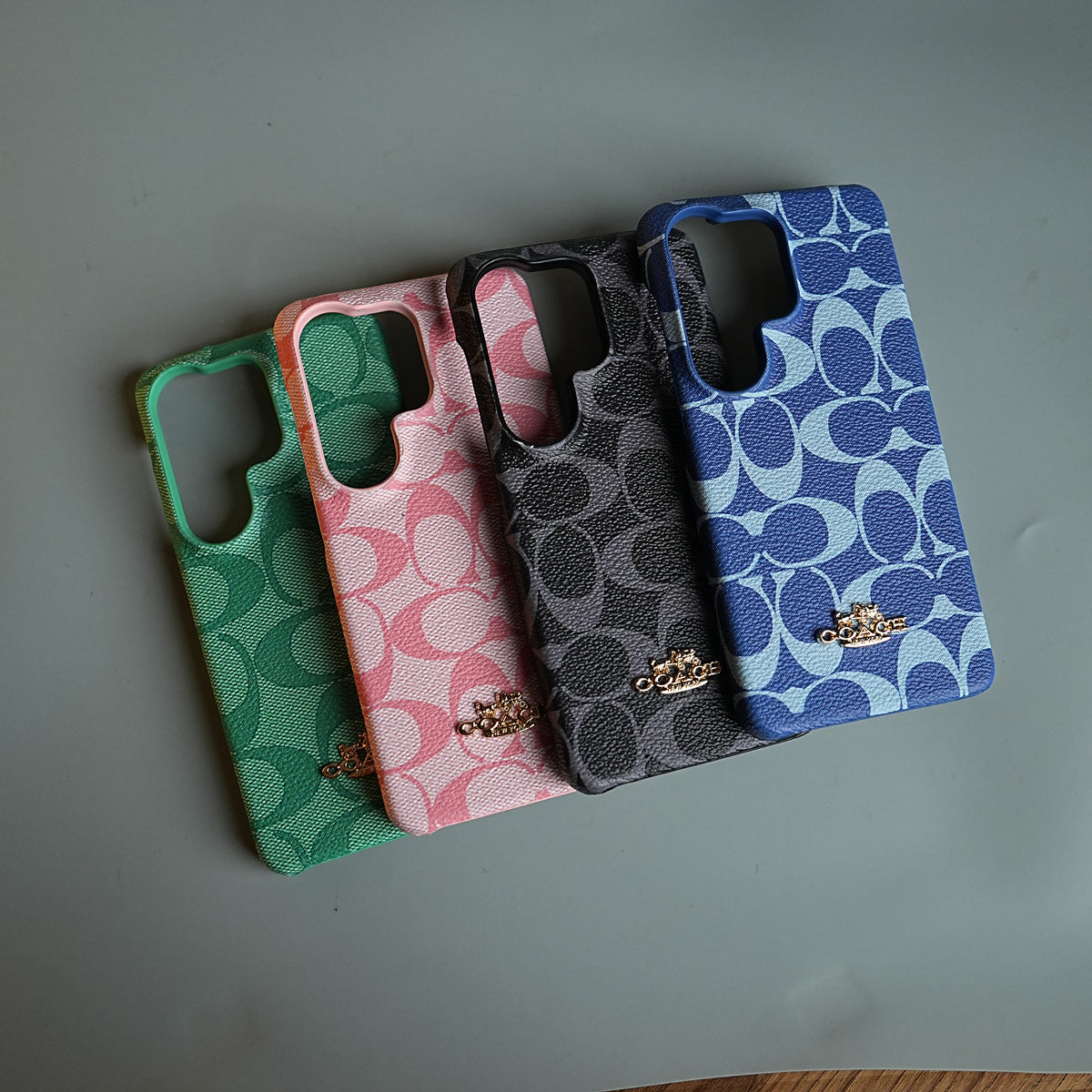 Leather Texture Pattern Case for Galaxy S26 Ultra | Gold-Tone Logo Slim Cover