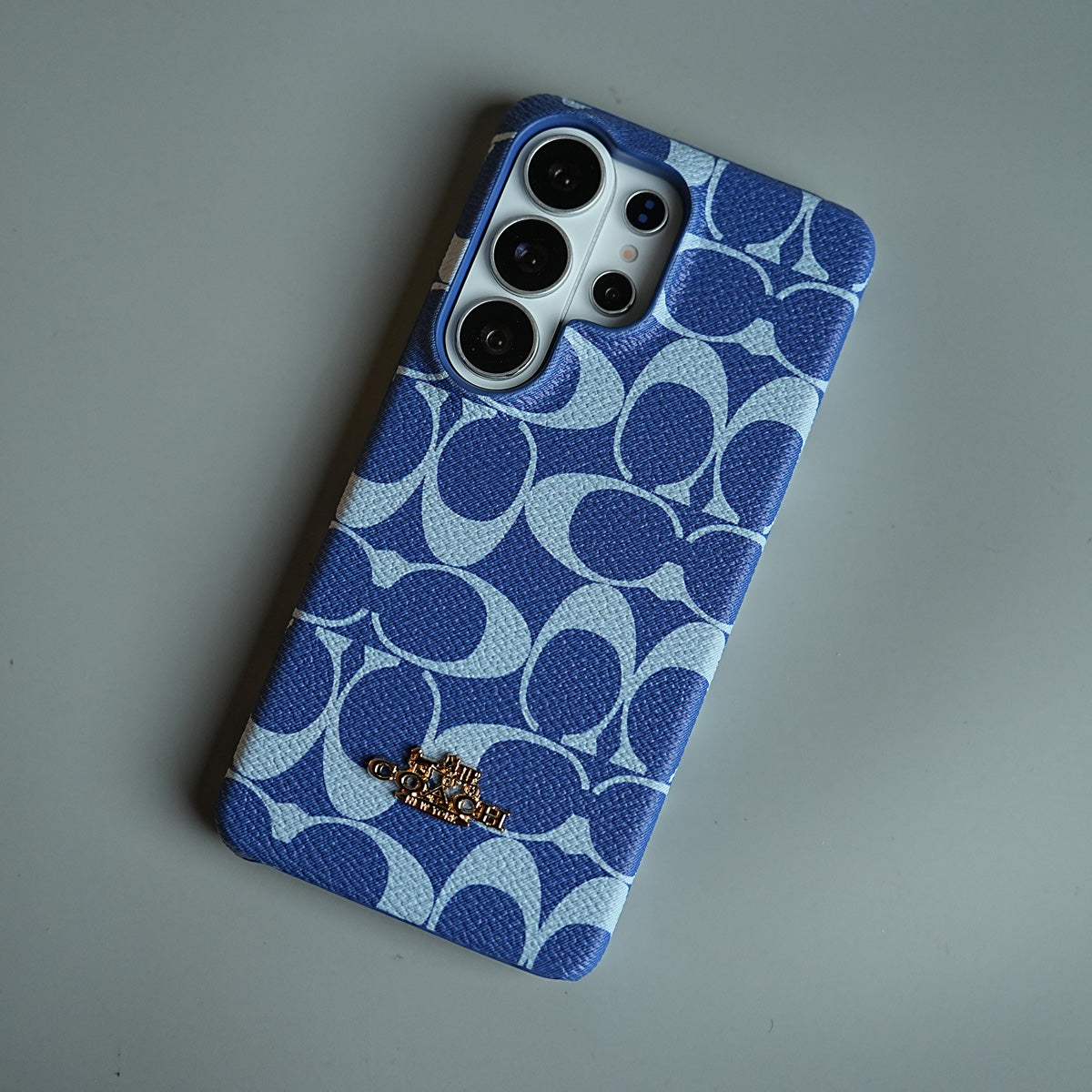 Leather Texture Pattern Case for Galaxy S26 Ultra | Gold-Tone Logo Slim Cover