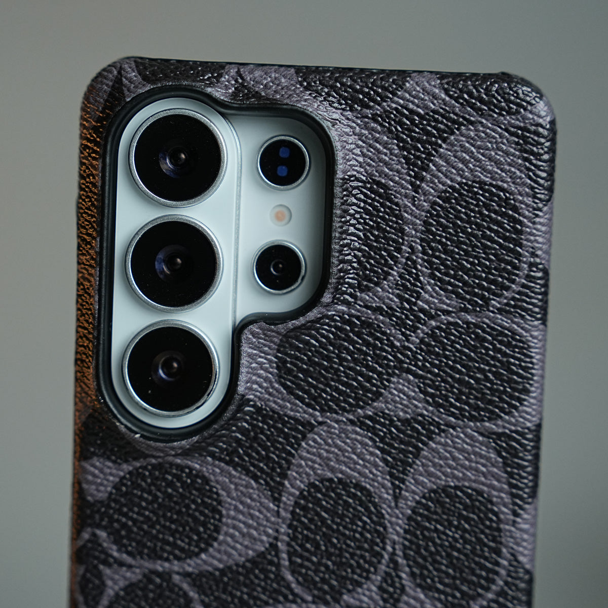 Leather Texture Pattern Case for Galaxy S26 Ultra | Gold-Tone Logo Slim Cover