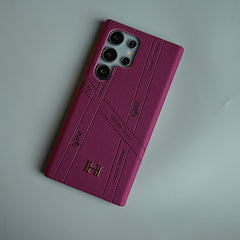 Premium H-Style PU Leather Case for Galaxy S26 Ultra | Luxury Designer-Inspired Protective Cover
