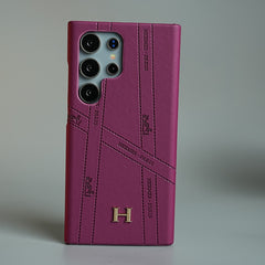 Premium H-Style PU Leather Case for Galaxy S26 Ultra | Luxury Designer-Inspired Protective Cover