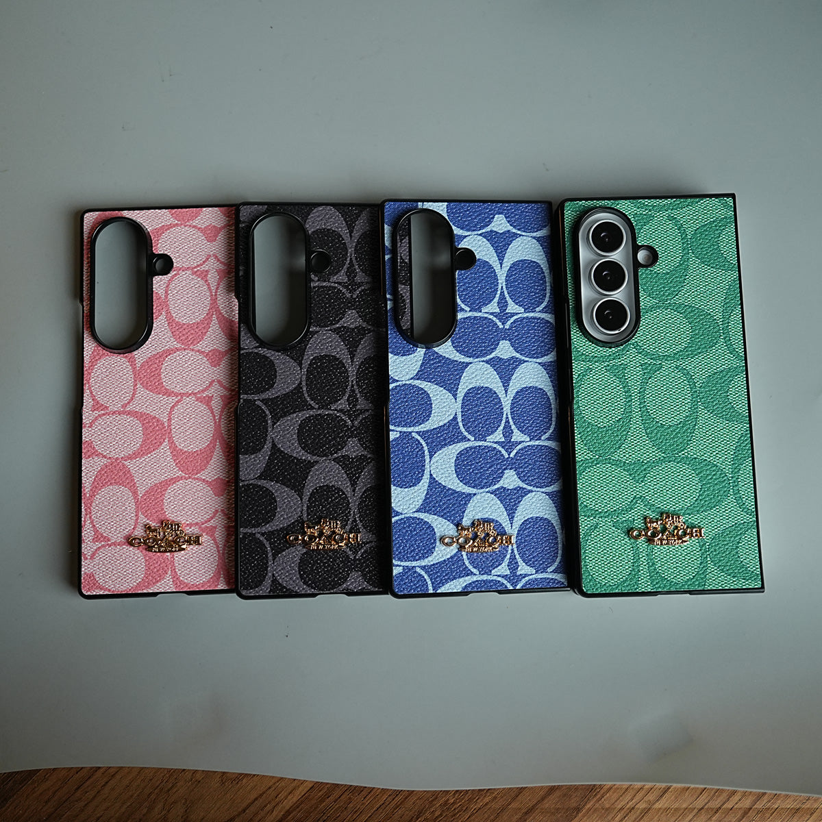 Leather Texture Pattern Case for Galaxy Z Fold 8 Ultra | Gold-Tone Logo Slim Cover