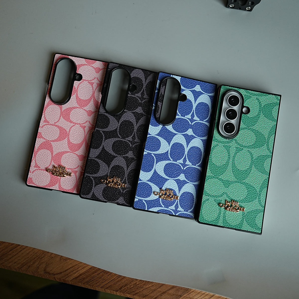 Leather Texture Pattern Case for Galaxy Z Fold 8 Ultra | Gold-Tone Logo Slim Cover