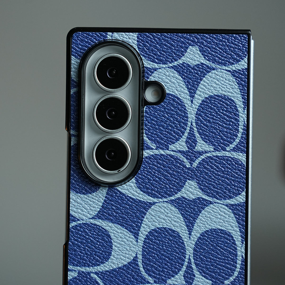 Leather Texture Pattern Case for Galaxy Z Fold 8 Ultra | Gold-Tone Logo Slim Cover