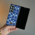Leather Texture Pattern Case for Galaxy Z Fold 8 Ultra | Gold-Tone Logo Slim Cover