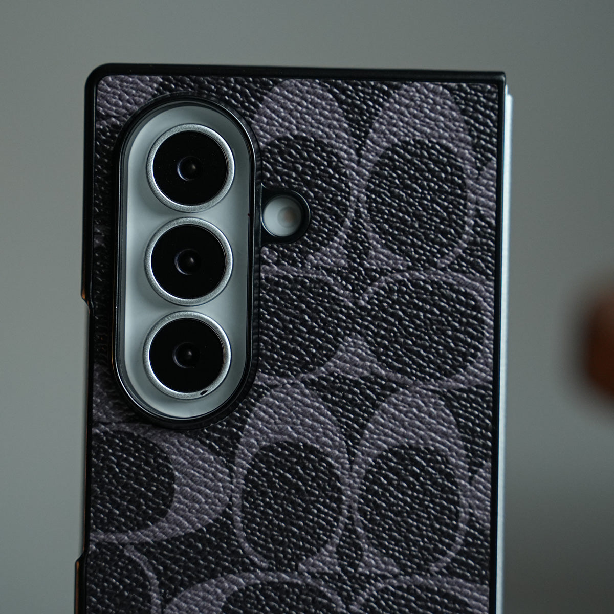 Leather Texture Pattern Case for Galaxy Z Fold 8 Ultra | Gold-Tone Logo Slim Cover