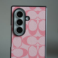 Leather Texture Pattern Case for Galaxy Z Fold 8 Ultra | Gold-Tone Logo Slim Cover