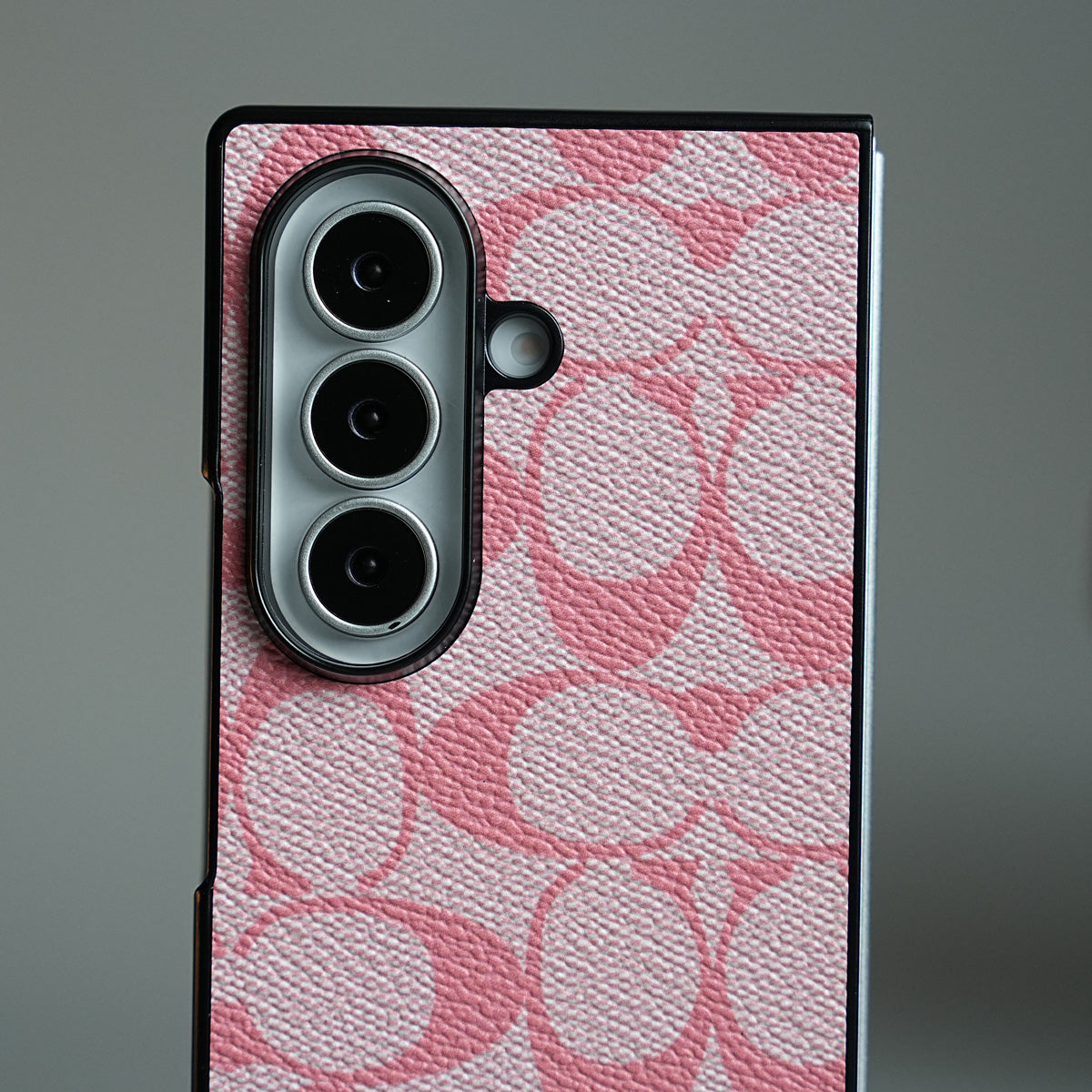 Leather Texture Pattern Case for Galaxy Z Fold 8 Ultra | Gold-Tone Logo Slim Cover