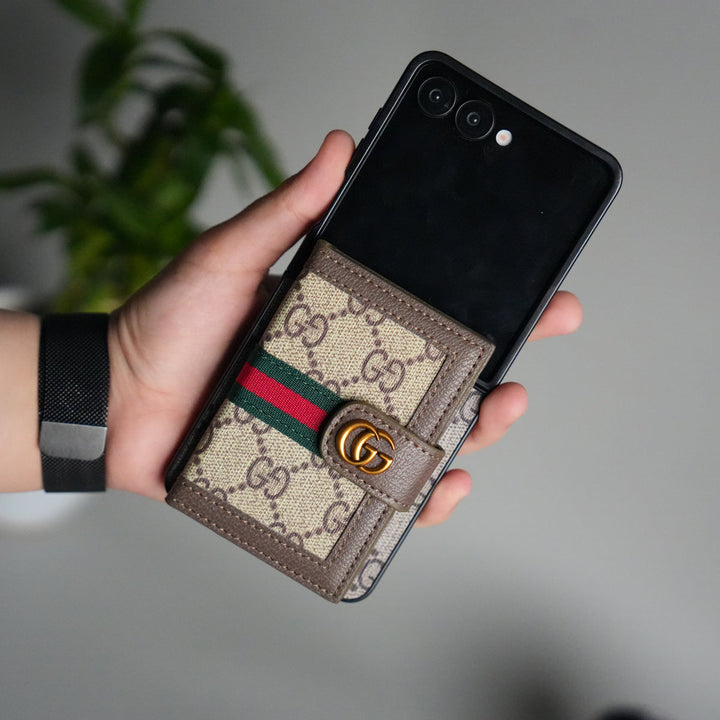 Galaxy Z Flip 7 Luxury Brand GG Wallet Case Cover