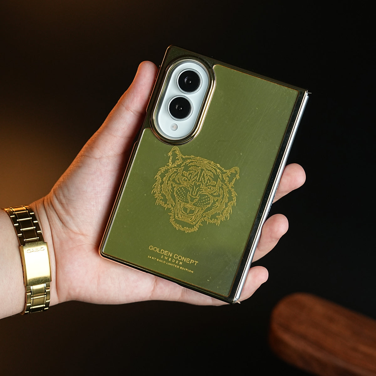 Premium Gold Mirror Case for Samsung Galaxy Z Fold 8 | Printed Design Cover