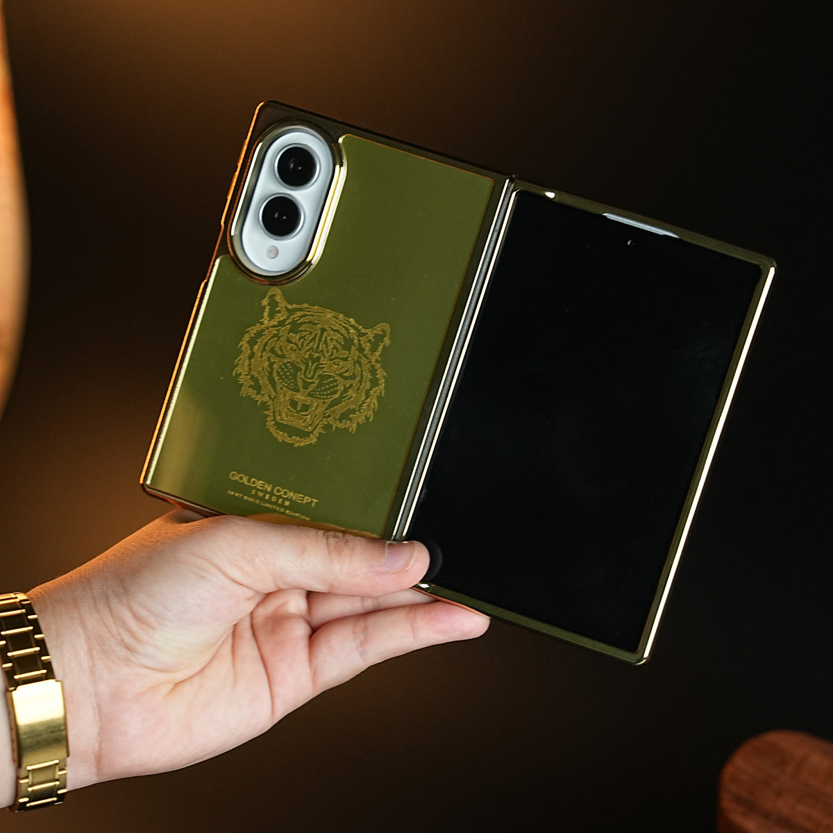 Premium Gold Mirror Case for Samsung Galaxy Z Fold 8 | Printed Design Cover