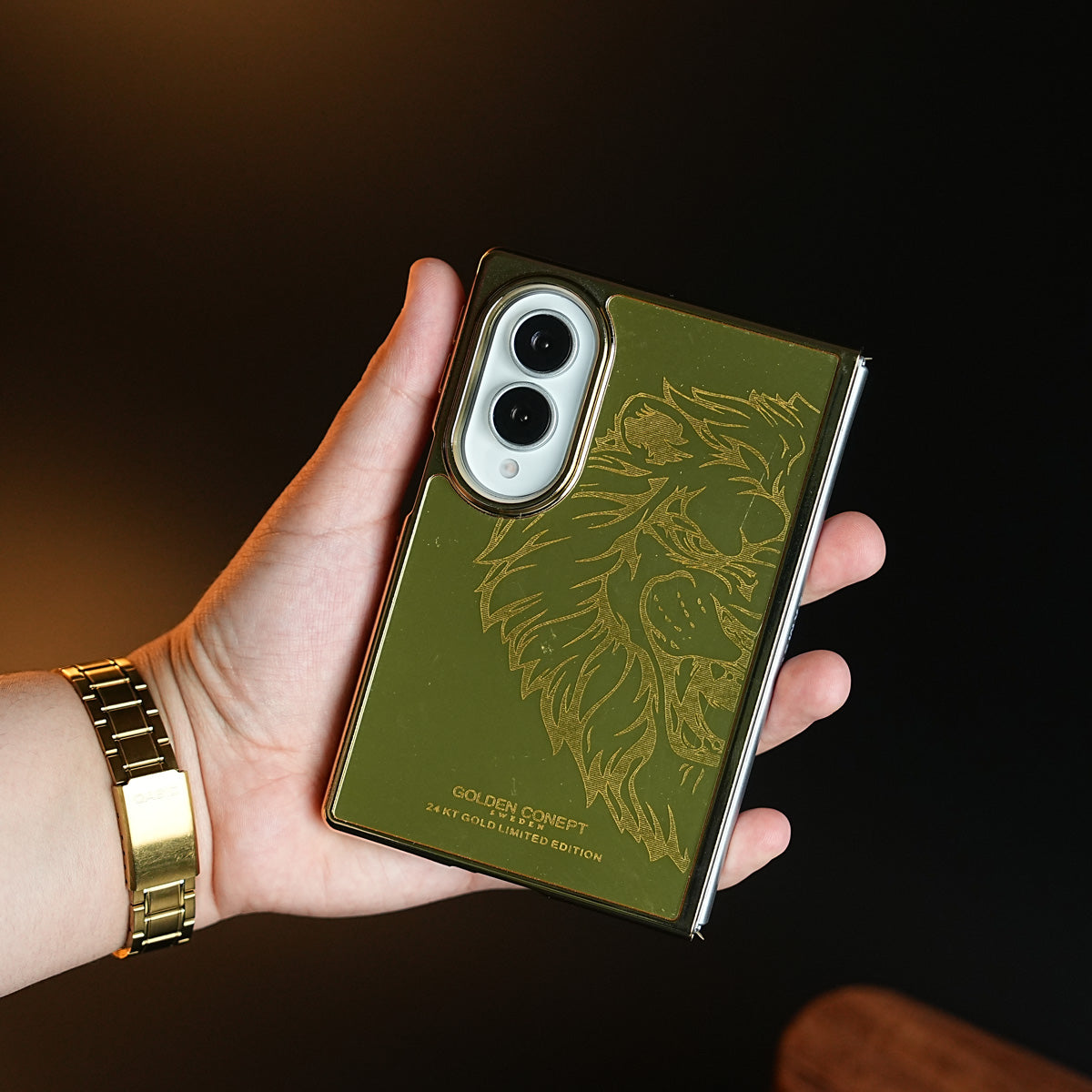 Premium Gold Mirror Case for Samsung Galaxy Z Fold 8 | Printed Design Cover