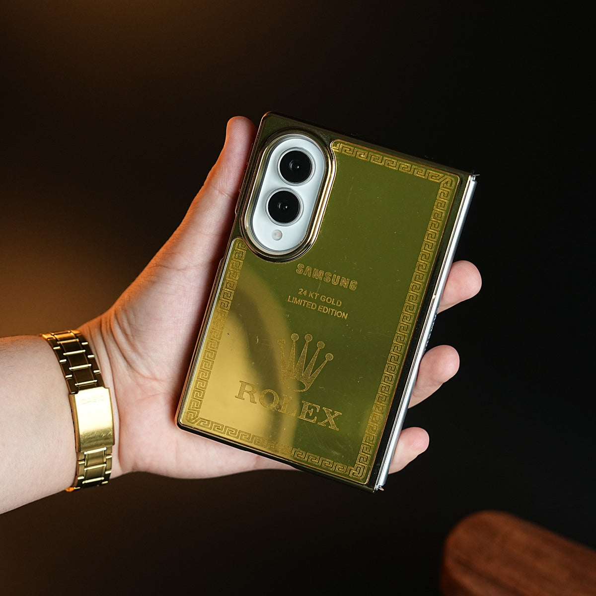 Premium Gold Mirror Case for Samsung Galaxy Z Fold 8 | Printed Design Cover