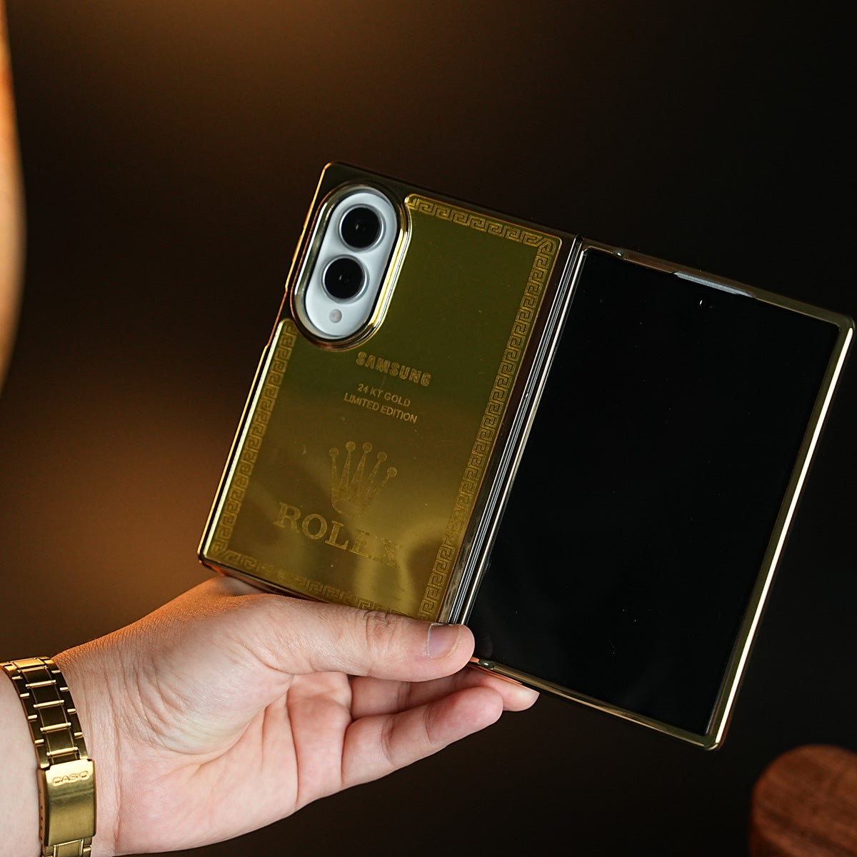 Premium Gold Mirror Case for Samsung Galaxy Z Fold 8 | Printed Design Cover