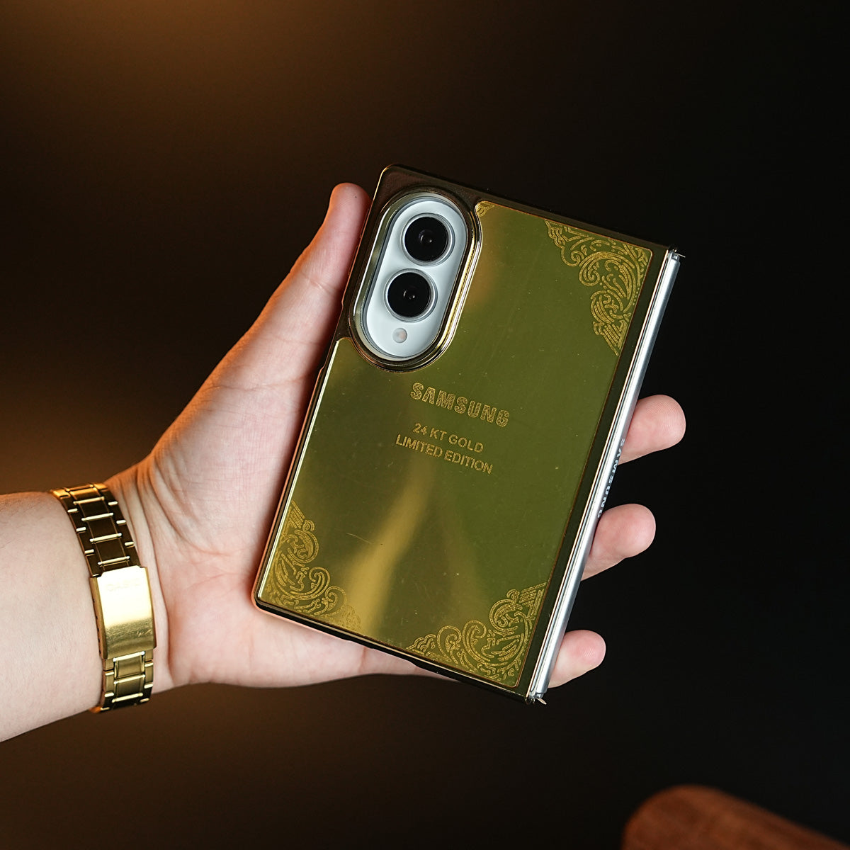 Premium Gold Mirror Case for Samsung Galaxy Z Fold 8 | Printed Design Cover