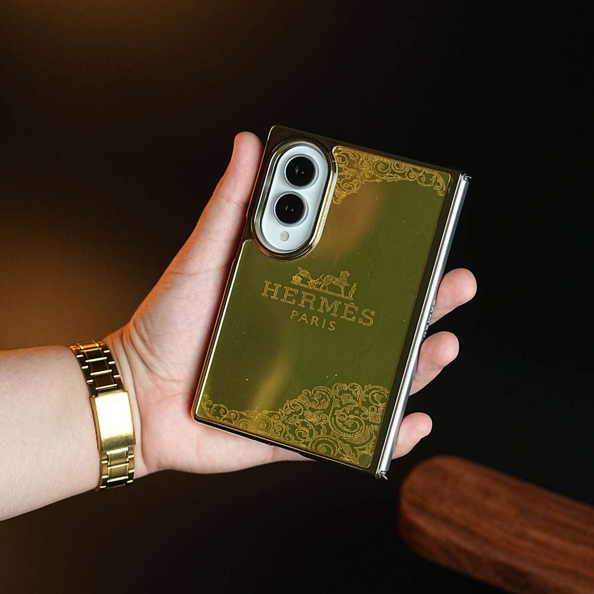 Premium Gold Mirror Case for Samsung Galaxy Z Fold 8 | Printed Design Cover