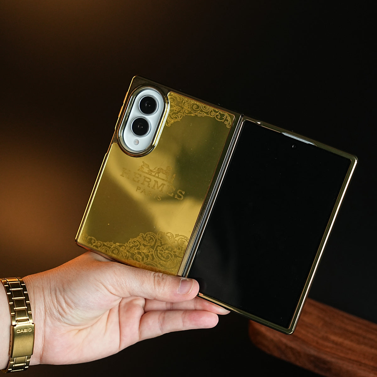 Premium Gold Mirror Case for Samsung Galaxy Z Fold 8 | Printed Design Cover