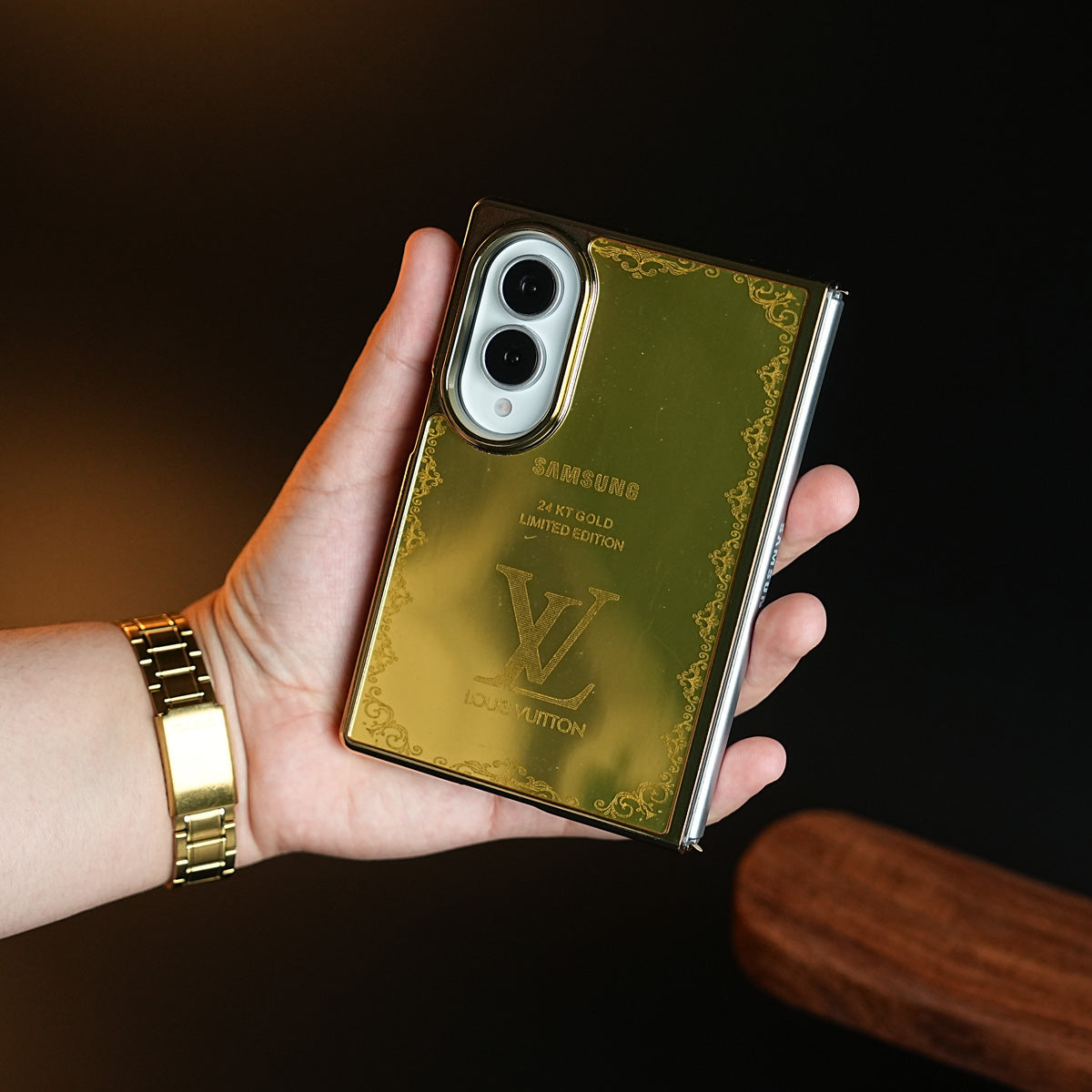 Premium Gold Mirror Case for Samsung Galaxy Z Fold 8 | Printed Design Cover