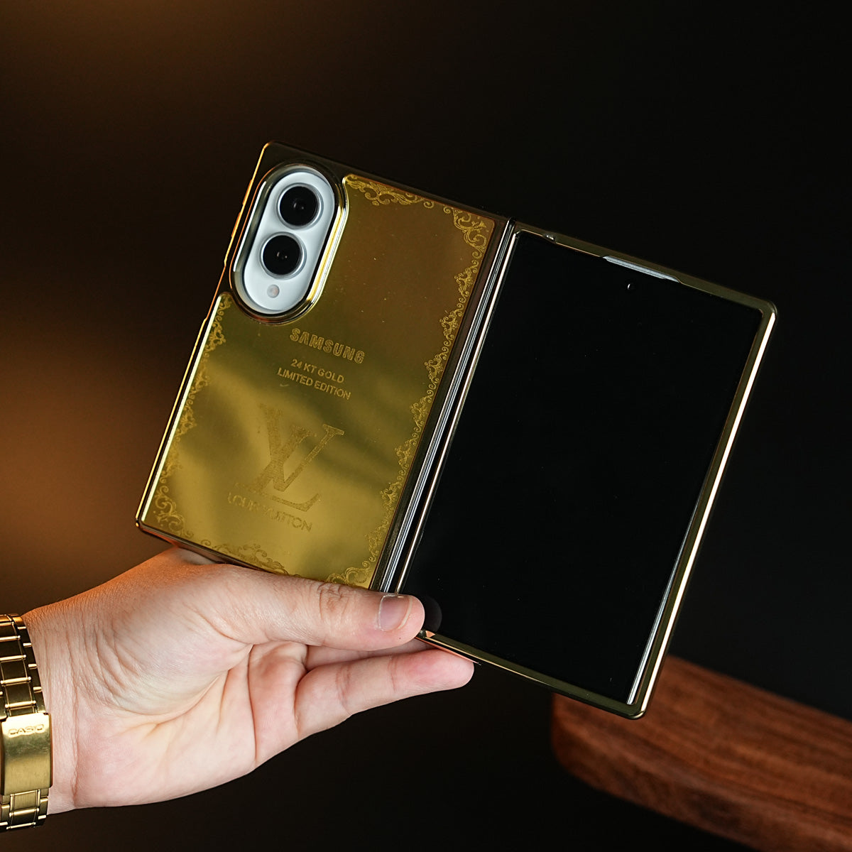 Premium Gold Mirror Case for Samsung Galaxy Z Fold 8 | Printed Design Cover