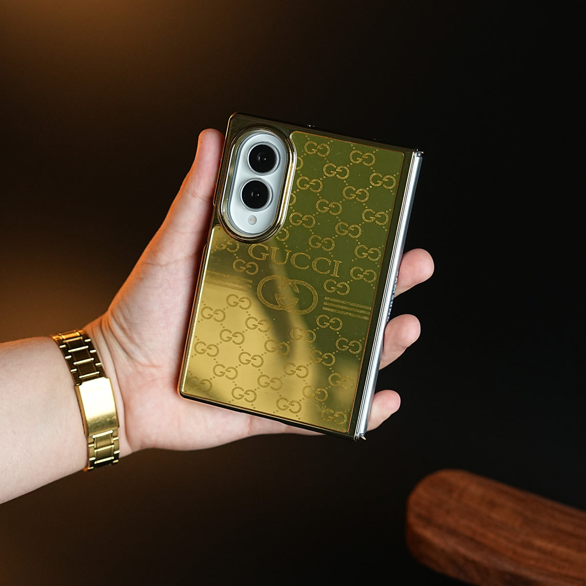 Premium Gold Mirror Case for Samsung Galaxy Z Fold 8 | Printed Design Cover