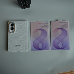 Carbon Fiber Texture Magnetic Case for Galaxy Z Fold 8 | With Tempered Glass Screen Protector
