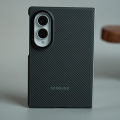 Carbon Fiber Texture Magnetic Case for Galaxy Z Fold 8 | With Tempered Glass Screen Protector
