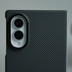 Carbon Fiber Texture Magnetic Case for Galaxy Z Fold 8 | With Tempered Glass Screen Protector