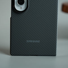 Carbon Fiber Texture Magnetic Case for Galaxy Z Fold 8 | With Tempered Glass Screen Protector
