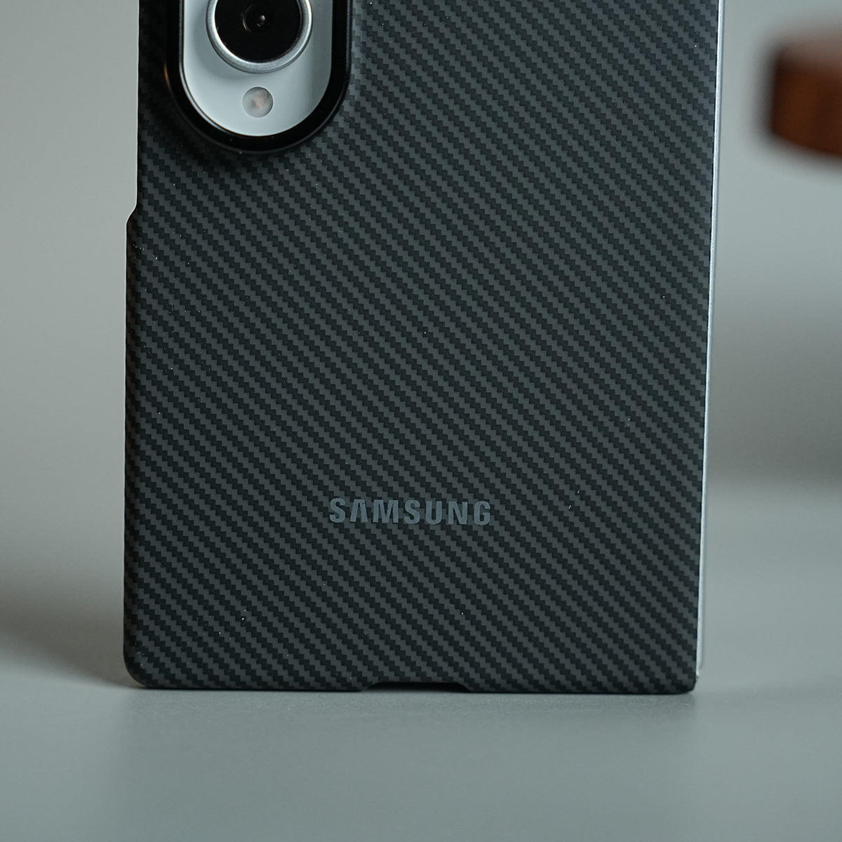 Carbon Fiber Texture Magnetic Case for Galaxy Z Fold 8 | With Tempered Glass Screen Protector