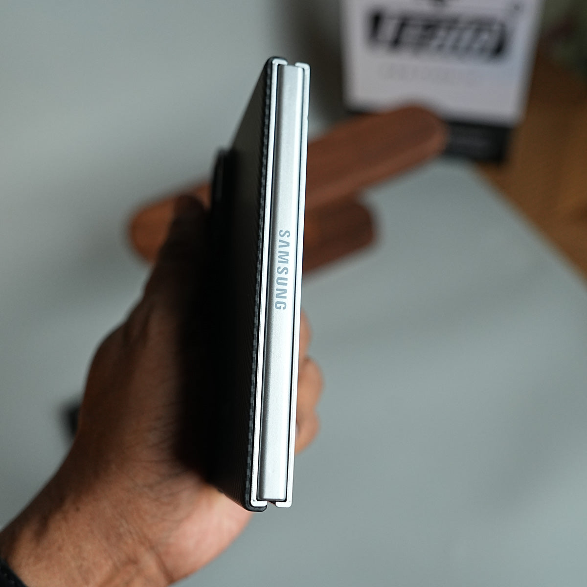 Carbon Fiber Texture Magnetic Case for Galaxy Z Fold 8 | With Tempered Glass Screen Protector