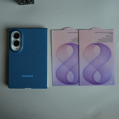Carbon Fiber Texture Magnetic Case for Galaxy Z Fold 8 | With Tempered Glass Screen Protector