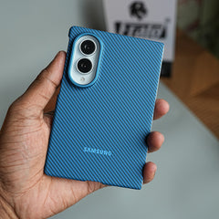 Carbon Fiber Texture Magnetic Case for Galaxy Z Fold 8 | With Tempered Glass Screen Protector