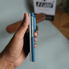 Carbon Fiber Texture Magnetic Case for Galaxy Z Fold 8 | With Tempered Glass Screen Protector
