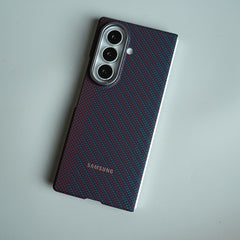Carbon Fiber Texture Magnetic Case for Galaxy Z Fold 8 Ultra | With Tempered Glass Screen Protector