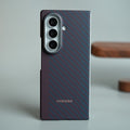 Carbon Fiber Texture Magnetic Case for Galaxy Z Fold 8 Ultra | With Tempered Glass Screen Protector
