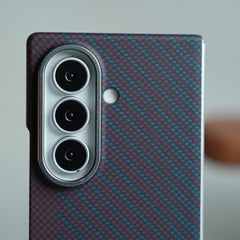 Carbon Fiber Texture Magnetic Case for Galaxy Z Fold 8 Ultra | With Tempered Glass Screen Protector