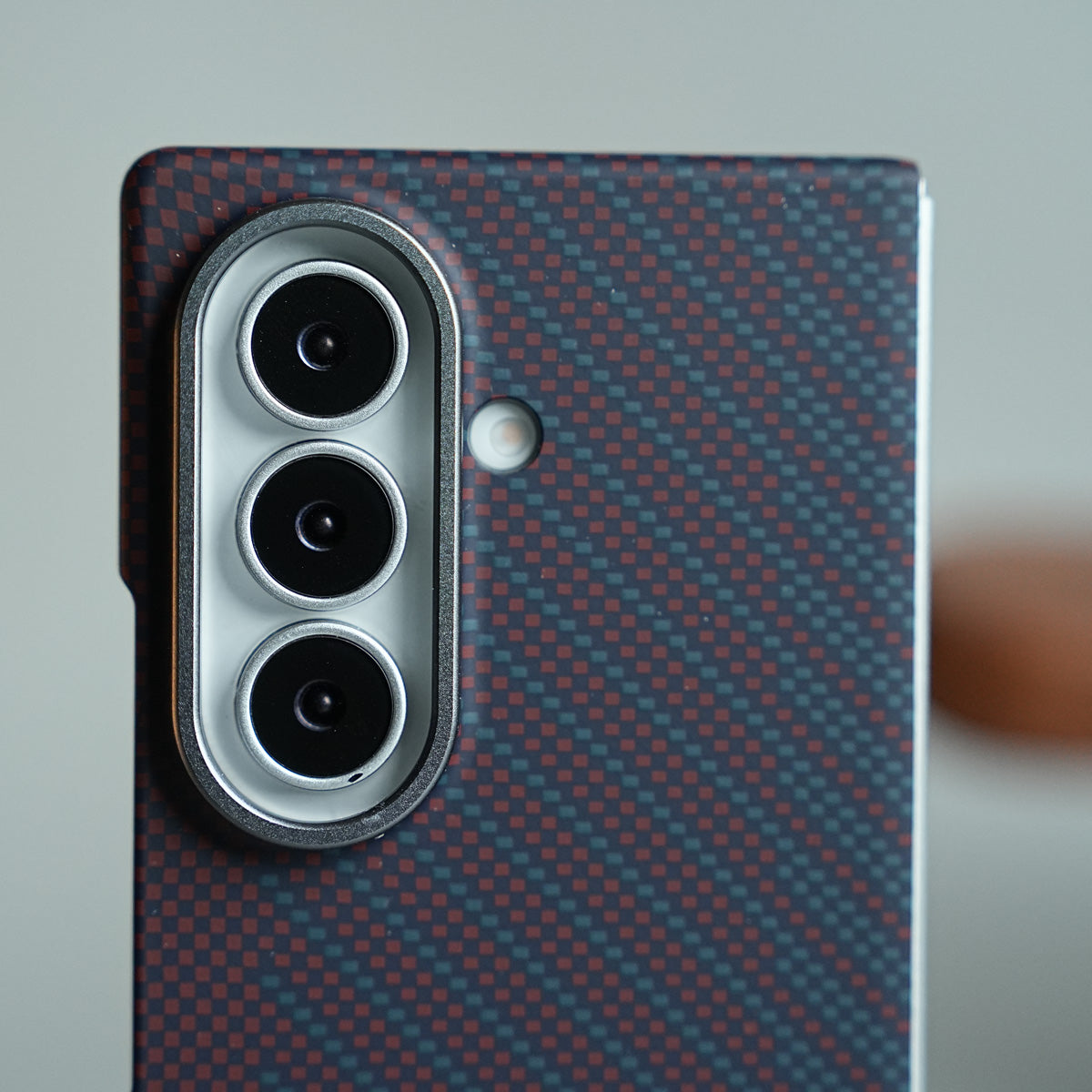 Carbon Fiber Texture Magnetic Case for Galaxy Z Fold 8 Ultra | With Tempered Glass Screen Protector