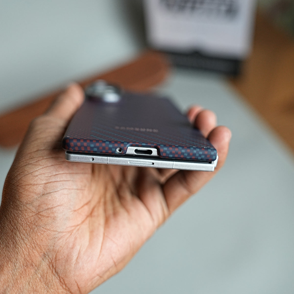 Carbon Fiber Texture Magnetic Case for Galaxy Z Fold 8 Ultra | With Tempered Glass Screen Protector