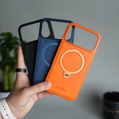 iPhone 18 Series Premium PU Leather Kickstand Case | Luxury Shockproof Protective Back Cover
