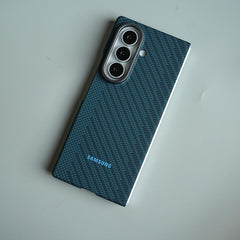 Carbon Fiber Texture Magnetic Case for Galaxy Z Fold 8 Ultra | With Tempered Glass Screen Protector