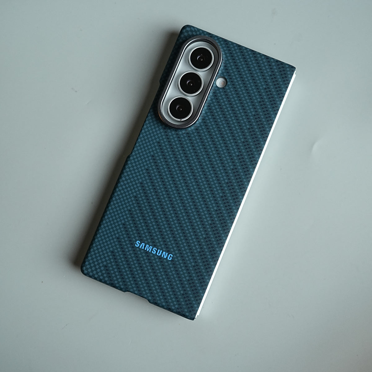 Carbon Fiber Texture Magnetic Case for Galaxy Z Fold 8 Ultra | With Tempered Glass Screen Protector