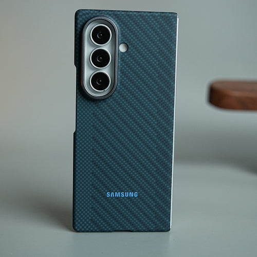 Carbon Fiber Texture Magnetic Case for Galaxy Z Fold 8 Ultra | With Tempered Glass Screen Protector
