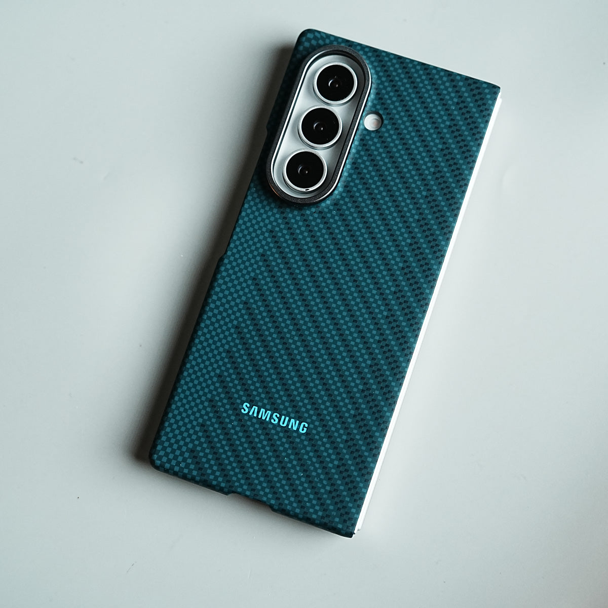 Carbon Fiber Texture Magnetic Case for Galaxy Z Fold 8 Ultra | With Tempered Glass Screen Protector
