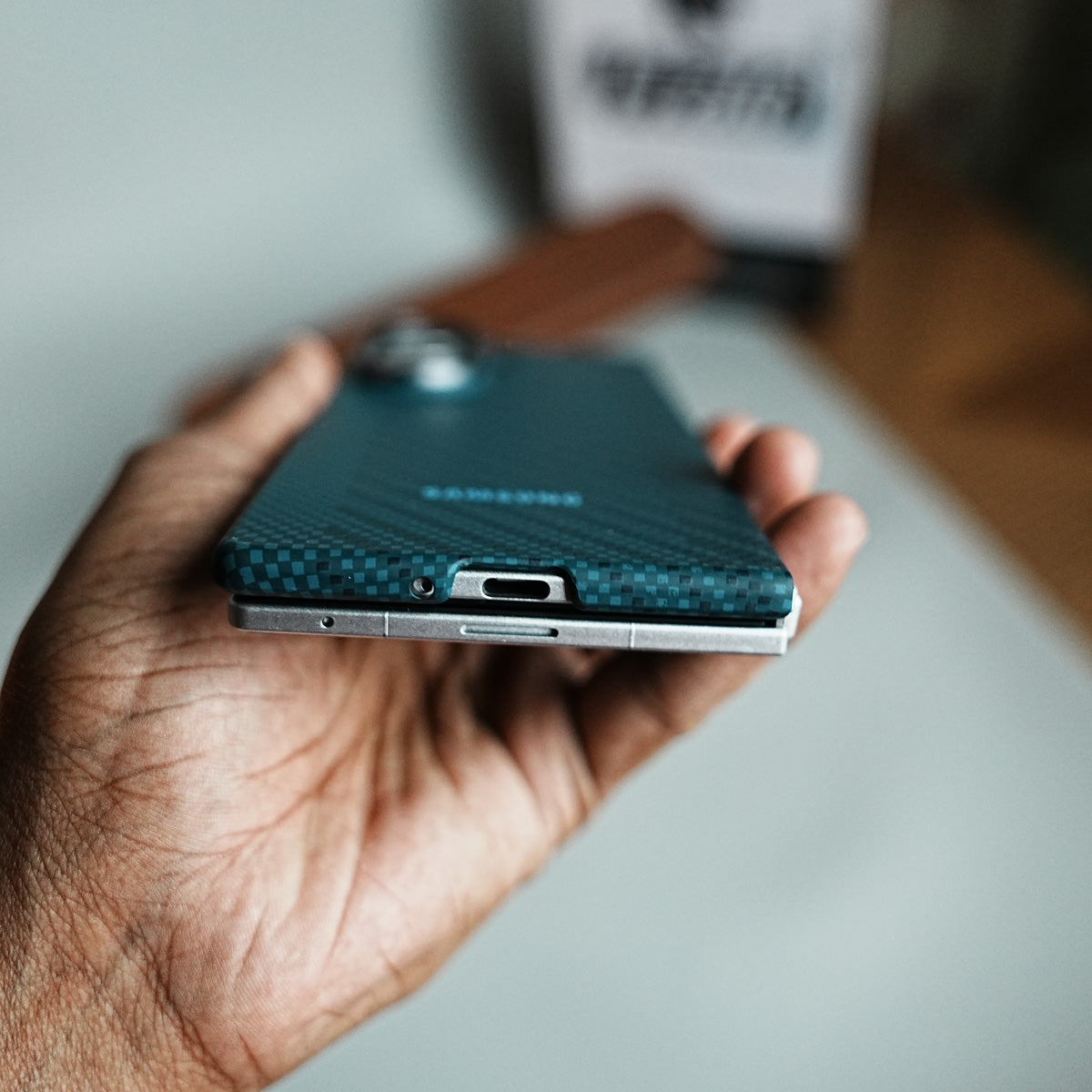 Carbon Fiber Texture Magnetic Case for Galaxy Z Fold 8 Ultra | With Tempered Glass Screen Protector