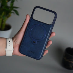 iPhone 18 Series Premium PU Leather Kickstand Case | Luxury Shockproof Protective Back Cover