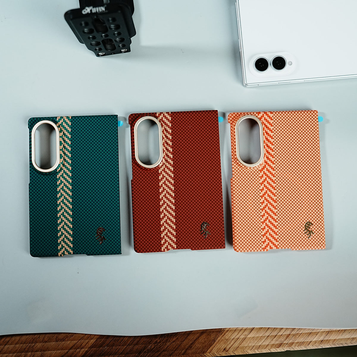 Check Pattern Magnetic Back Case for Galaxy Z Fold 8 | Chevron Stripe Design