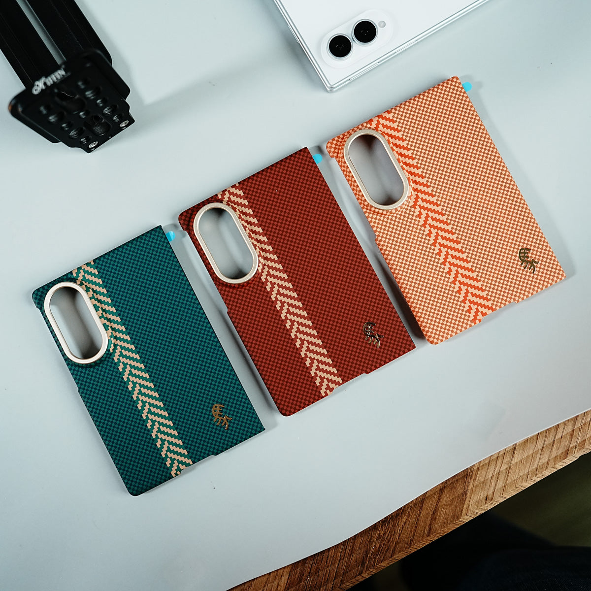 Check Pattern Magnetic Back Case for Galaxy Z Fold 8 | Chevron Stripe Design