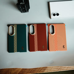 Check Pattern Magnetic Back Case for Galaxy Z Fold 8 | Chevron Stripe Design