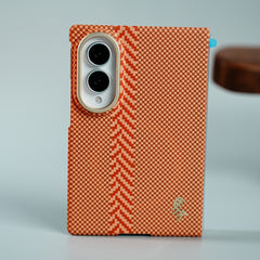 Check Pattern Magnetic Back Case for Galaxy Z Fold 8 | Chevron Stripe Design