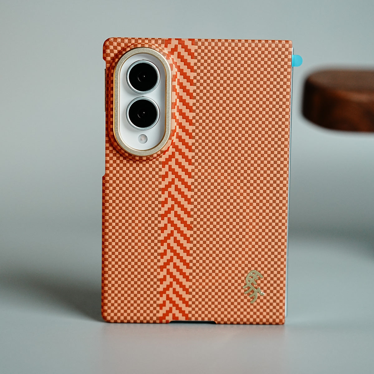 Check Pattern Magnetic Back Case for Galaxy Z Fold 8 | Chevron Stripe Design